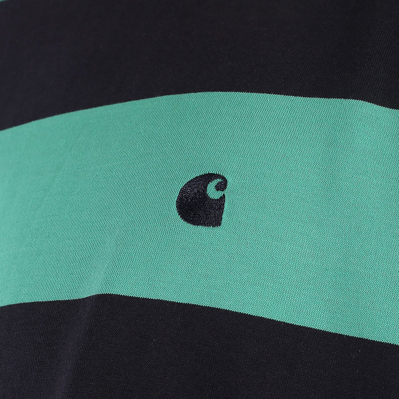 мужская разноцветная футболка Carhartt WIP S/S Dampier T-Shirt I031613-navy/green - цена, описание, фото 2